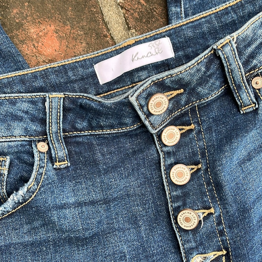 KanCan High waist crop button fly jeans size 13/30 - Picture 2 of 7